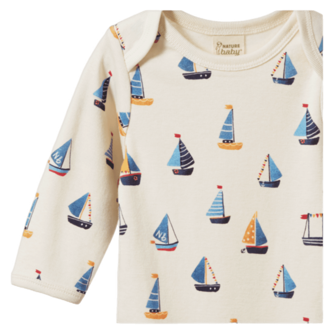 Nature Baby 0-3 Months to 1 Year Long Sleeve Bodysuit - Regatta