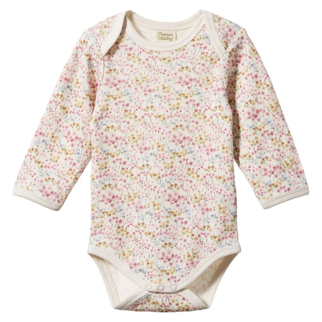 Nature Baby 0-3 Months to 1 Year Long Sleeve Bodysuit - Wildflower Mountain
