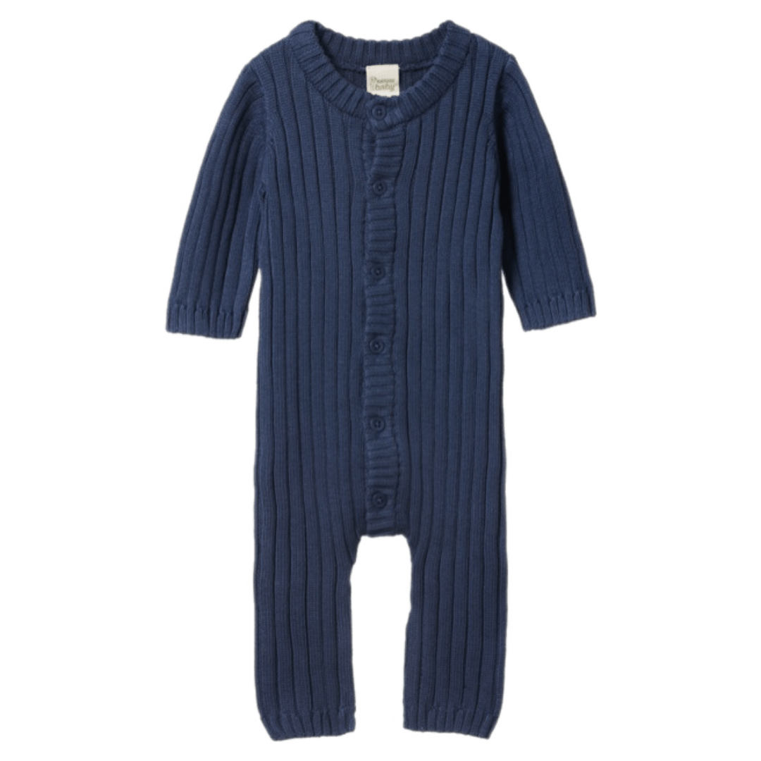 Nature Baby 0-3 Months to 1 Year Lou Suit - Vintage Indigo