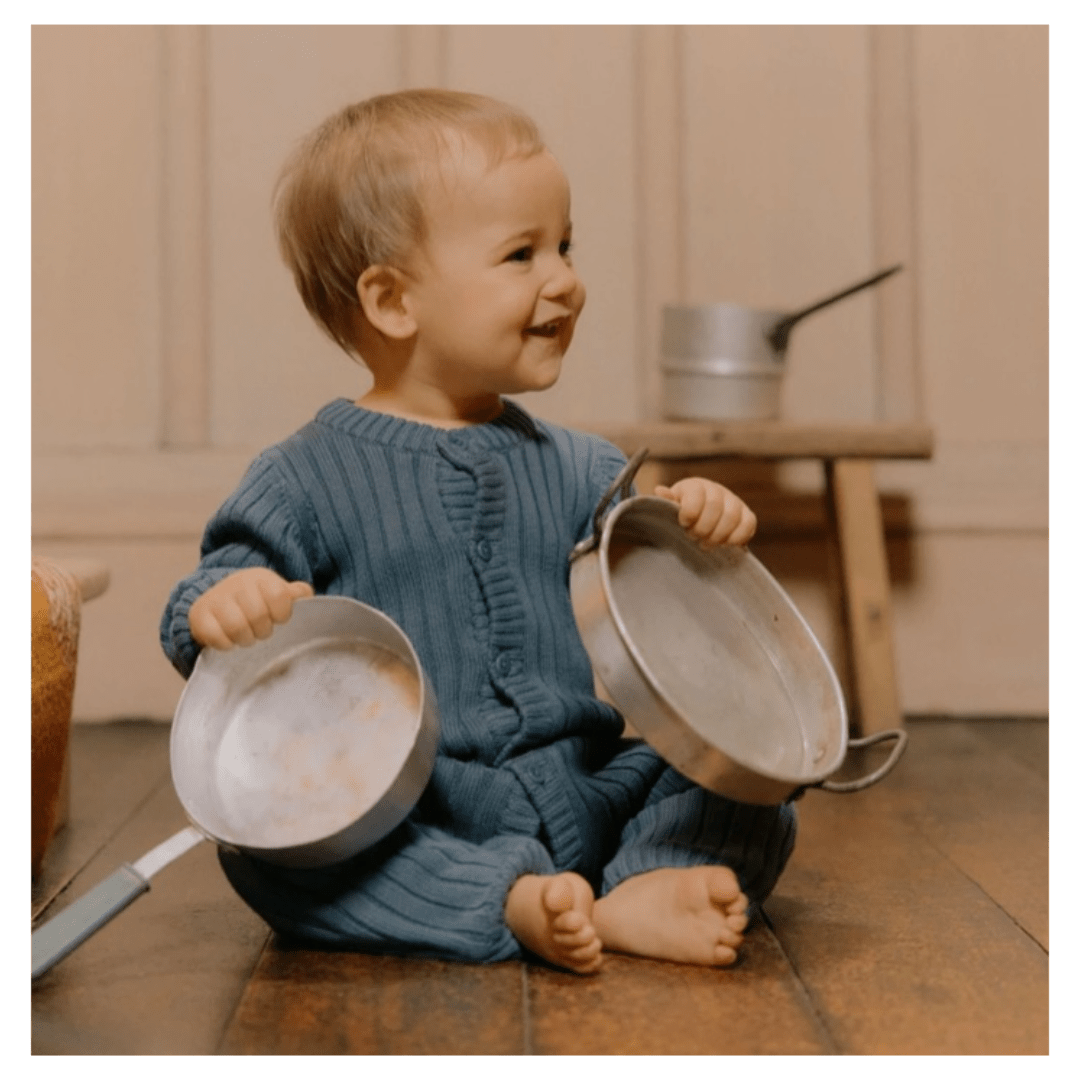 Nature Baby 0-3 Months to 1 Year Lou Suit - Vintage Indigo