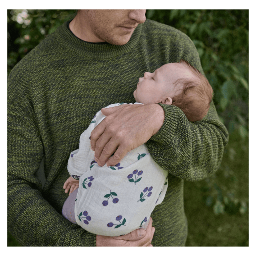 Nature Baby 0-3 Months to 1 Year Meadow Bodysuit Muslin - Winter Berry Natural