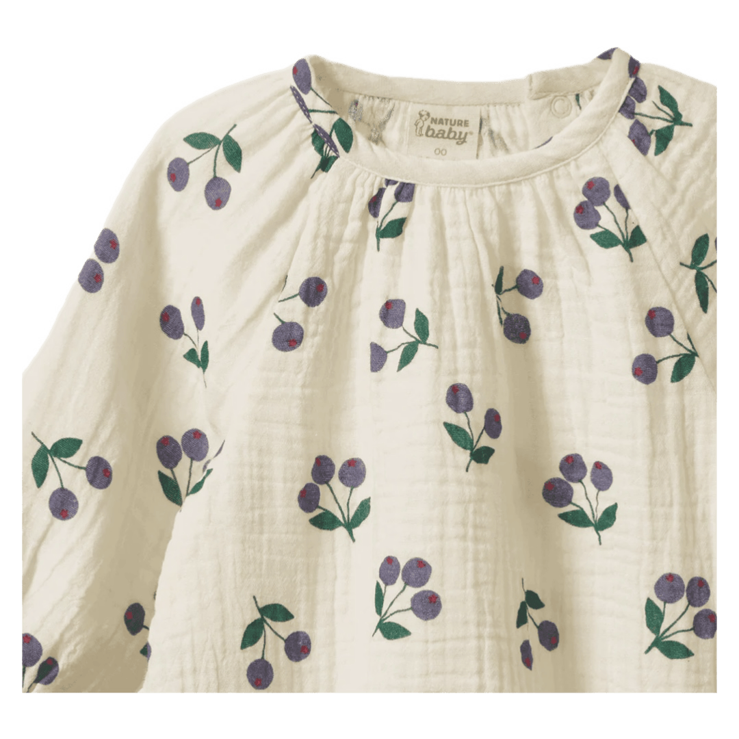 Nature Baby 0-3 Months to 1 Year Meadow Bodysuit Muslin - Winter Berry Natural