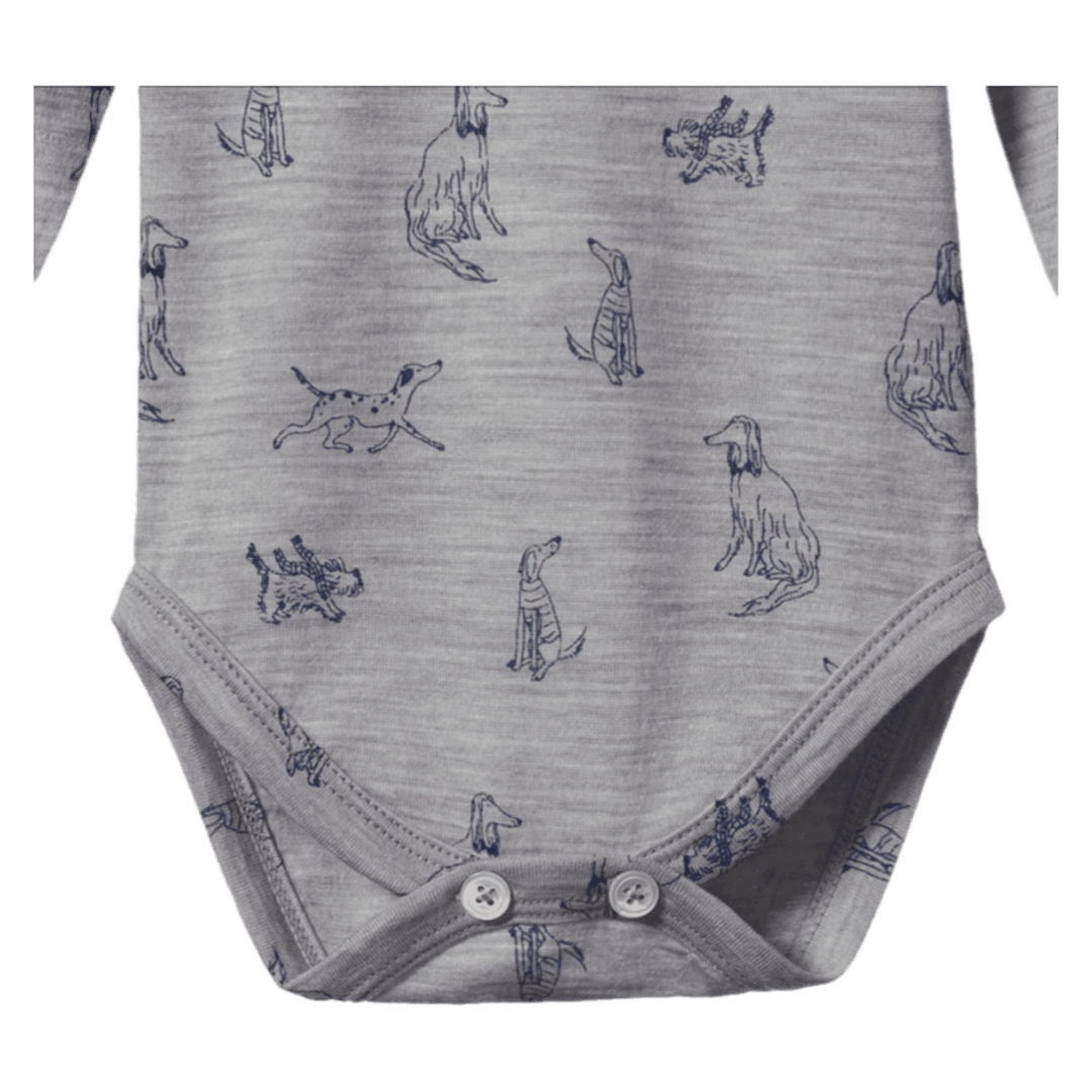 Nature Baby 0-3 Months to 1 Year Merino Essential Long Sleeve Bodysuit - Best Friend