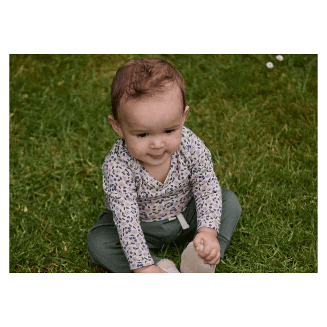 Nature Baby 0-3 Months to 1 Year Merino Essential LS Bodysuit - Briarwood Lilac