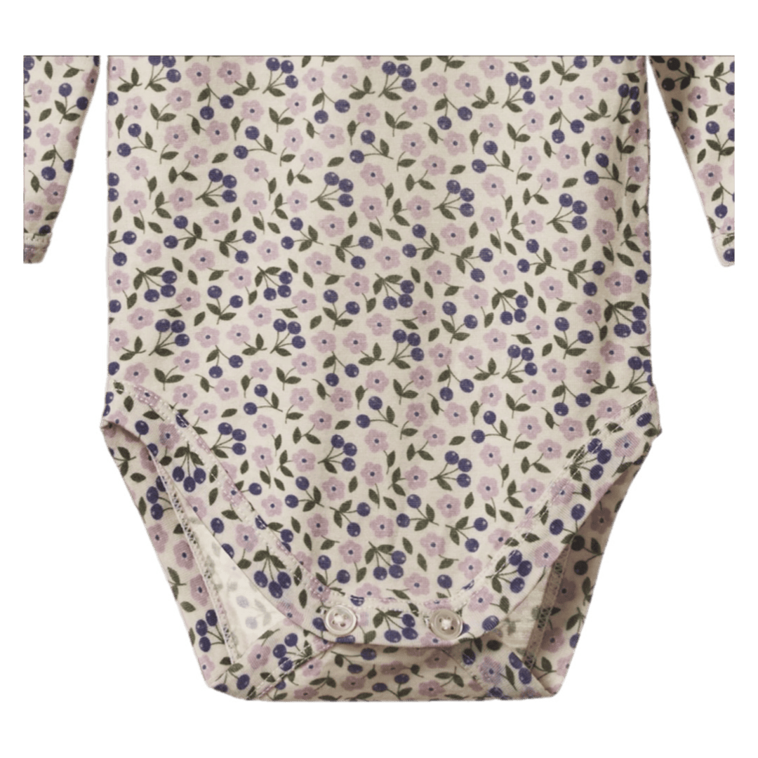 Nature Baby 0-3 Months to 1 Year Merino Essential LS Bodysuit - Briarwood Lilac