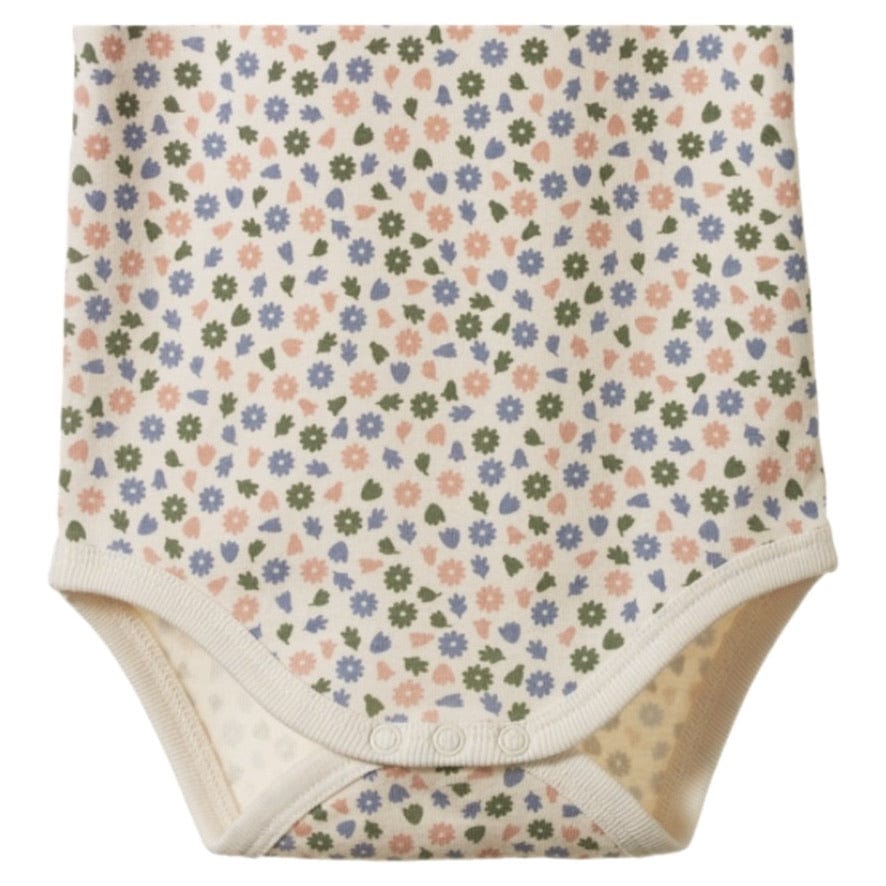 Nature Baby 0-3 Months to 1 Year Short Sleeve Bodysuit - Chamomile Blooms