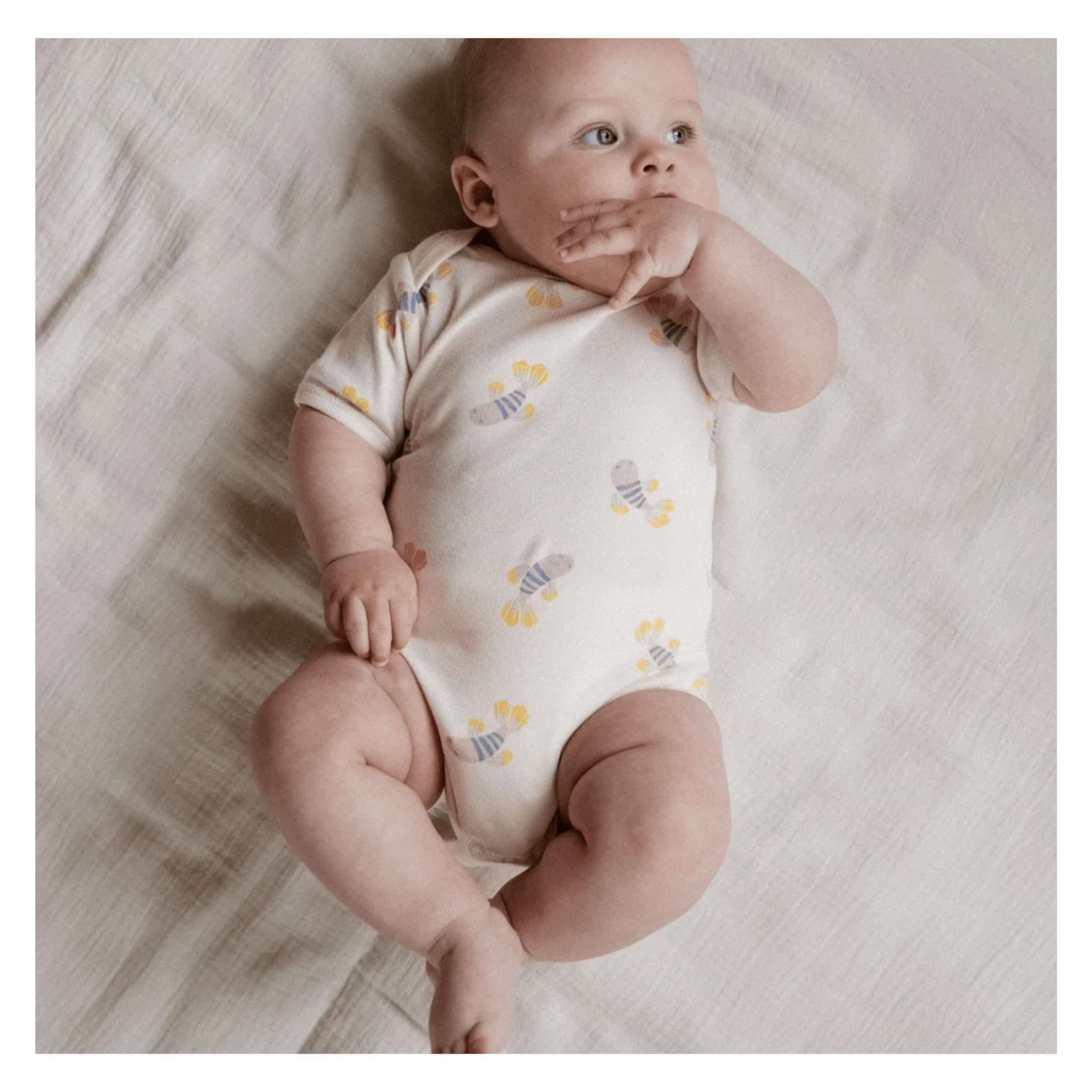 Nature Baby 0-3 Months to 1 Year Short Sleeve Bodysuit - Fish Fable