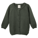 Nature Baby 0-3 Months to 2 Years 0-3M Merino Knit Cardigan - Thyme