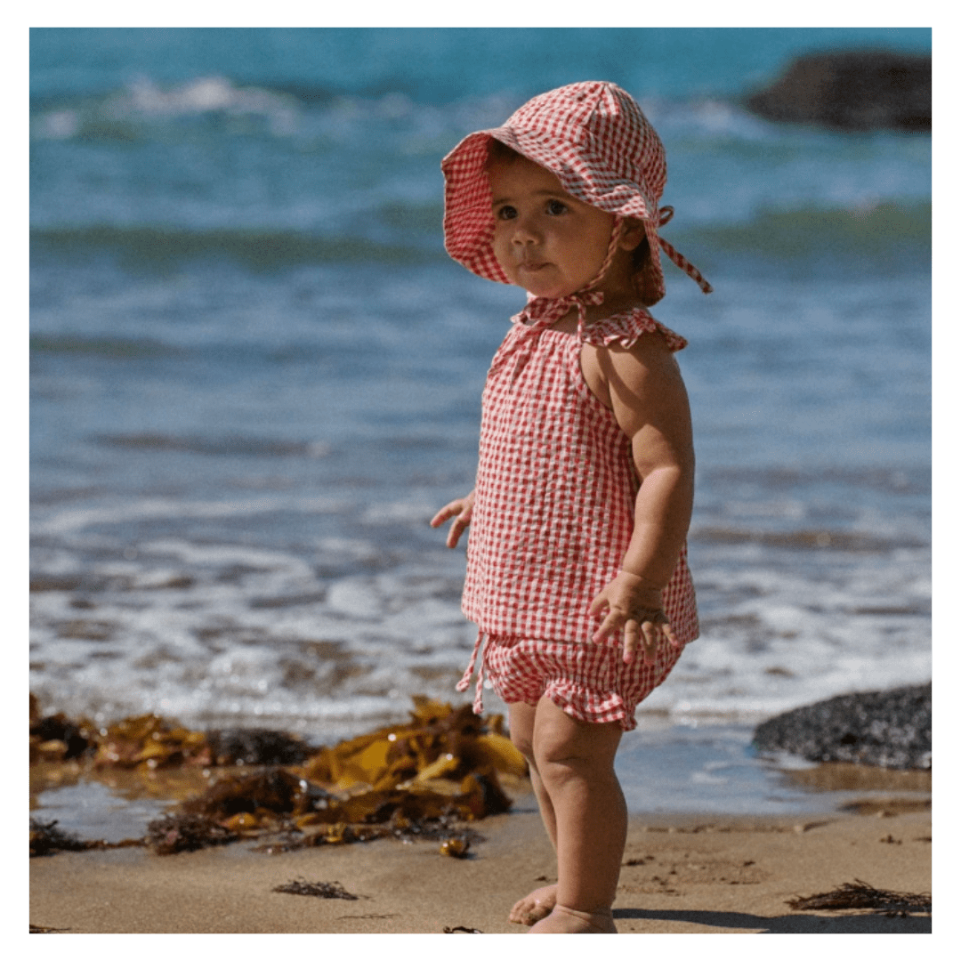 Nature Baby 0-3 Months to 2 Years Petal Set Gingham - Red Check