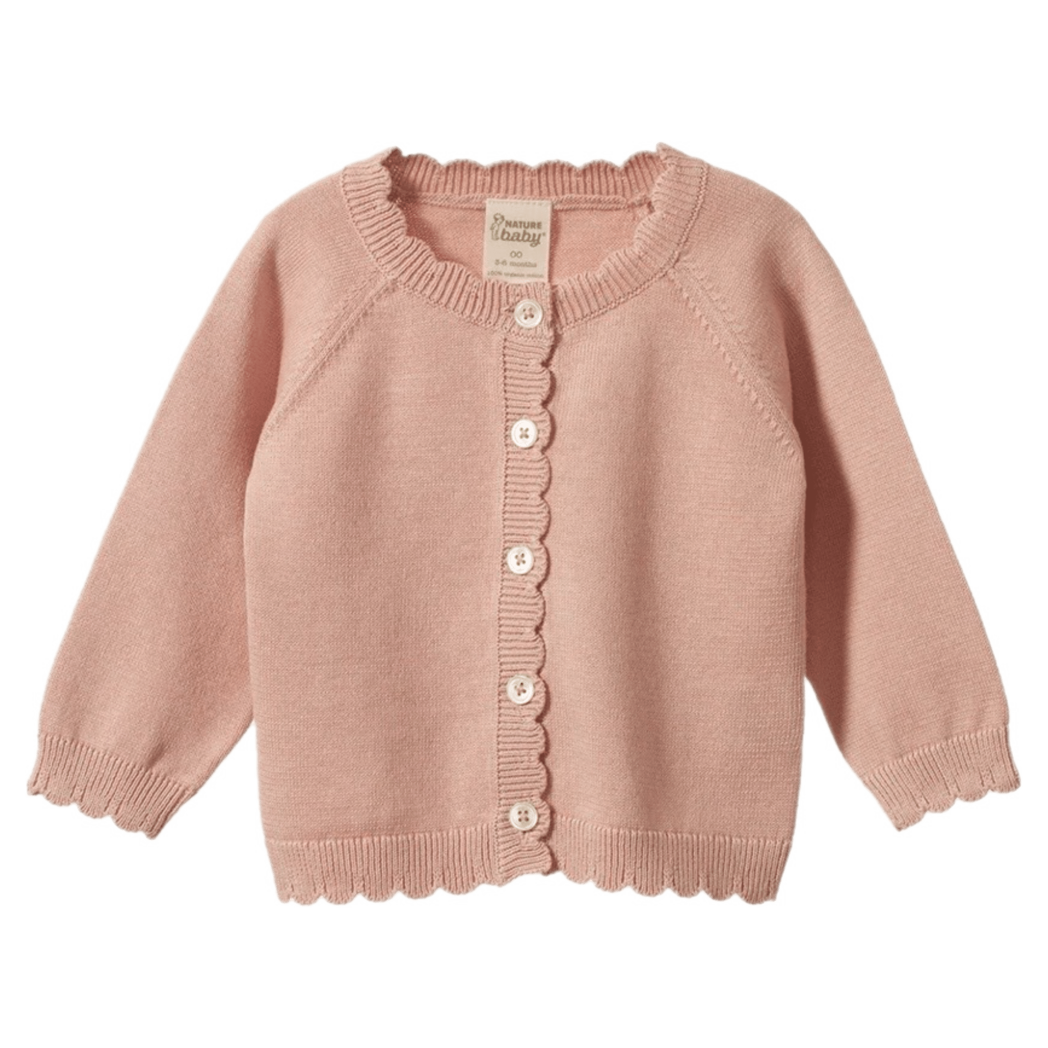 Nature Baby 0-3 Months to 5 Years 0-3M Lilliette Cardigan - Rose Dust