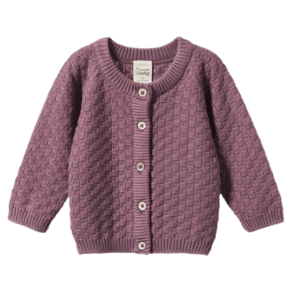 Nature Baby 0-3 Months to 5 Years Piper Cardigan - Twilight Basket Knit