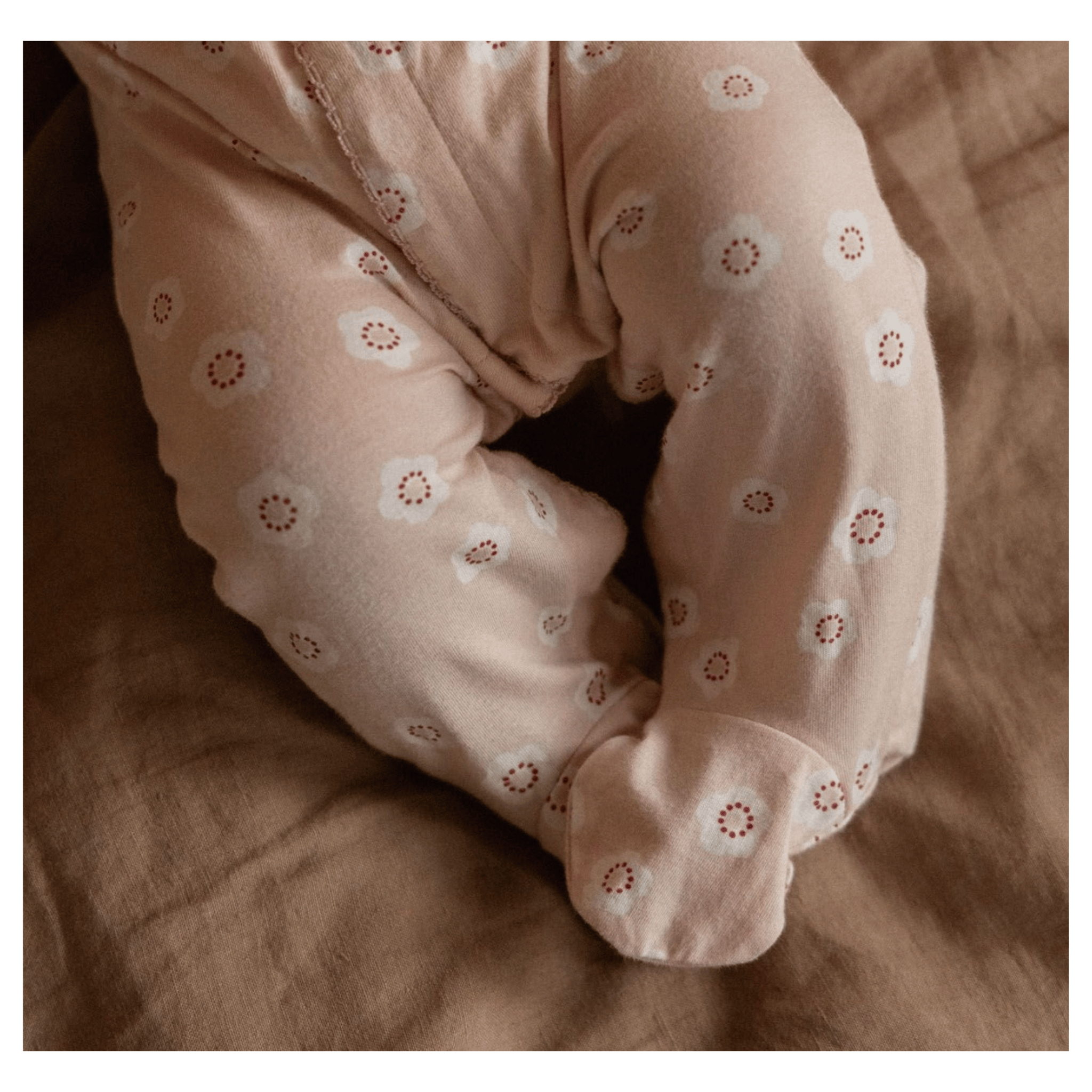 Nature Baby 0-3 Months to 6-12 Months Lucy Suit - Flora Stamp Rose Dust