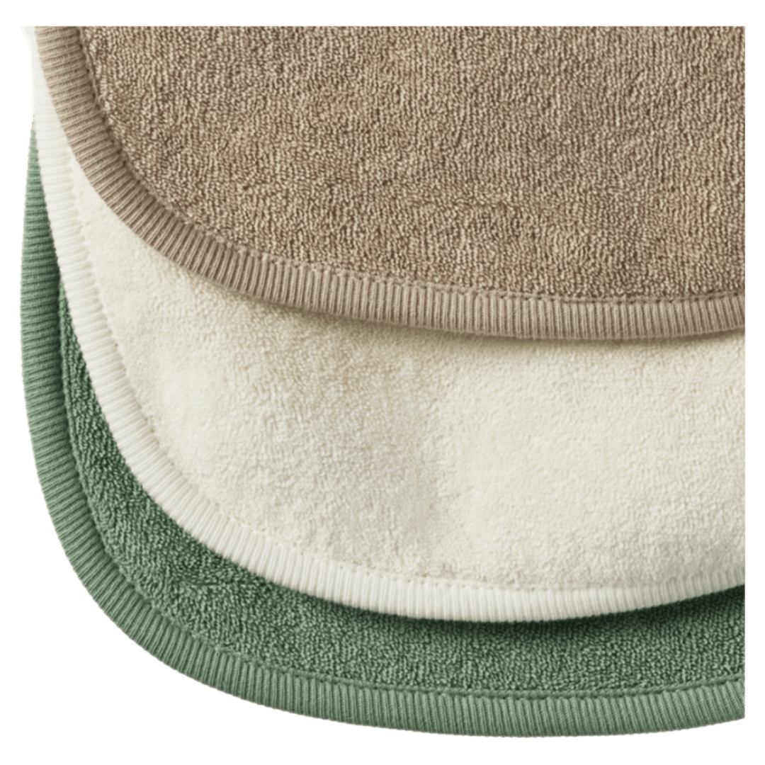 Nature Baby 0-6 Months Dribble Bibs 3 Pack - Natural, Nougat, Lily Pad