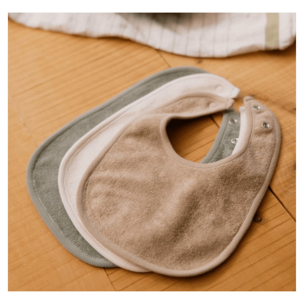 Nature Baby 0-6 Months Dribble Bibs 3 Pack - Natural, Nougat, Lily Pad