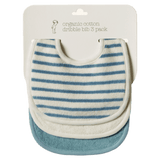 Nature Baby 0-6 Months Dribble Bibs  3 Pack - Powder Blue/Natural