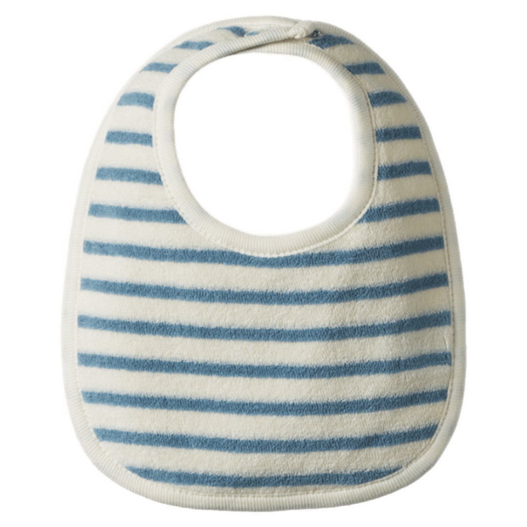 Nature Baby 0-6 Months Dribble Bibs  3 Pack - Powder Blue/Natural