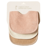 Nature Baby 0-6 Months Dribble Bibs 3 Pack - Rose Dust/Natural/Nougat