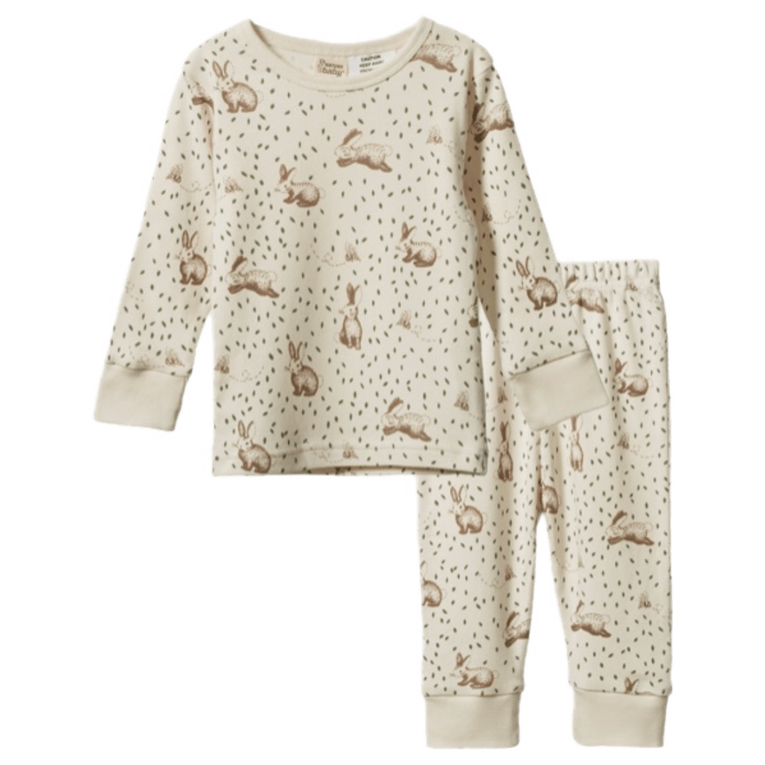 Nature Baby 1 Year to 5 Years 1Y Long Sleeve Pyjama Set - Rabbitty
