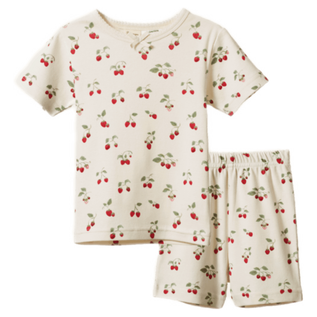 Nature Baby 1 Year to 5 Years 1Y Shortie Pyjama Set - Strawberry Blush