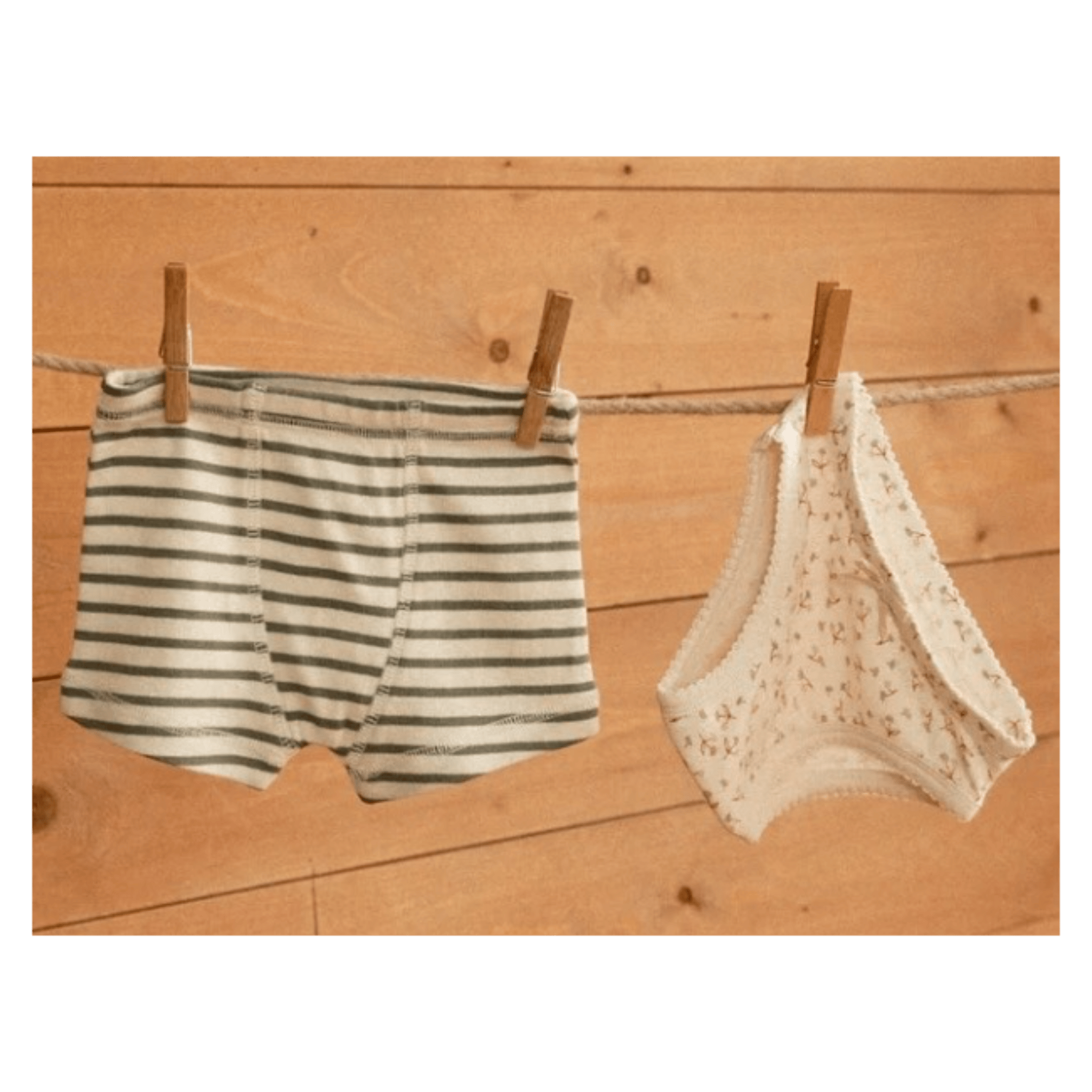 Nature Baby 2 Years to 5 Years Boxer Shorts - Nettle Sailor Stripe