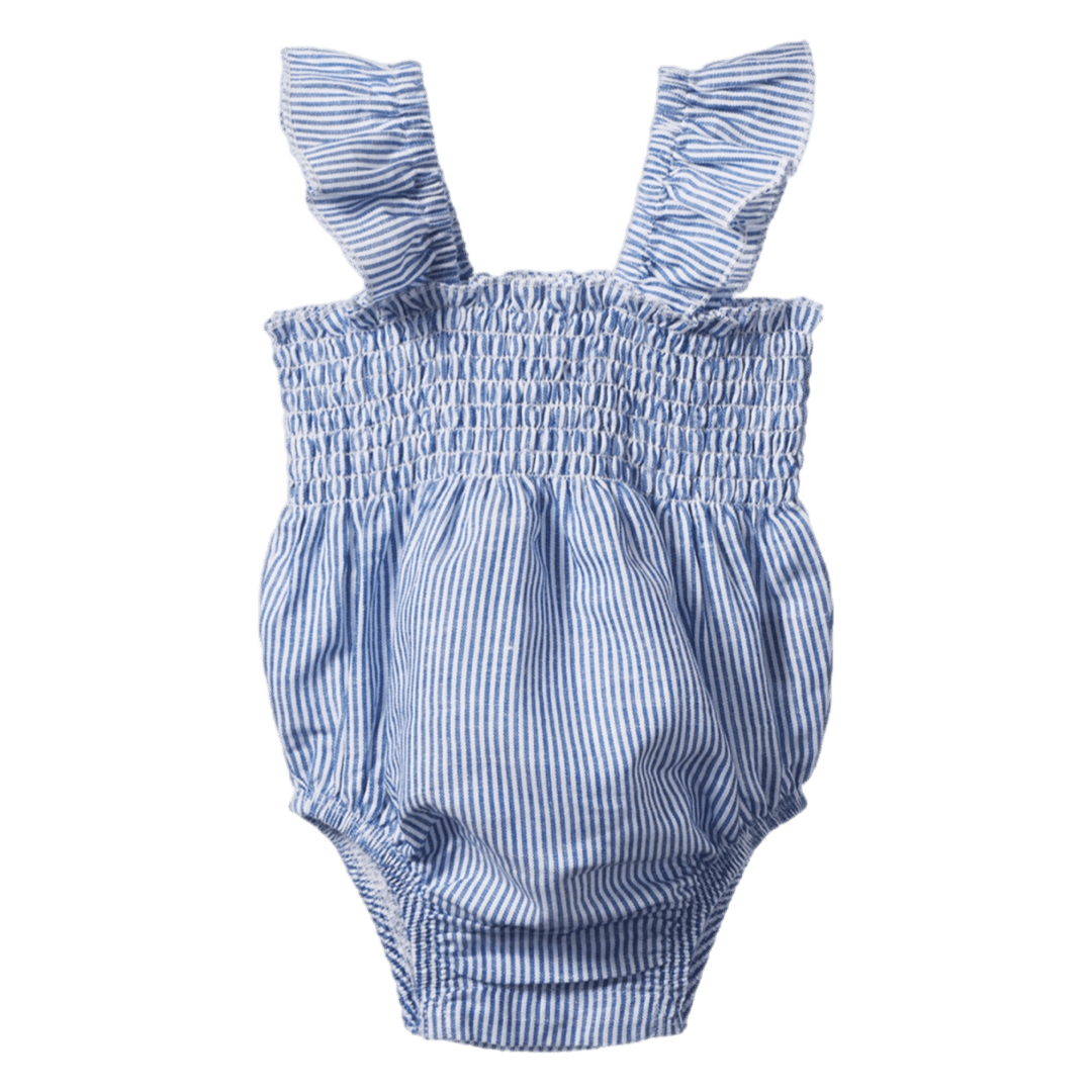 Nature Baby 3-6 Months to 1 Year 3-6M Gala Suit Linen - Blue Stripe