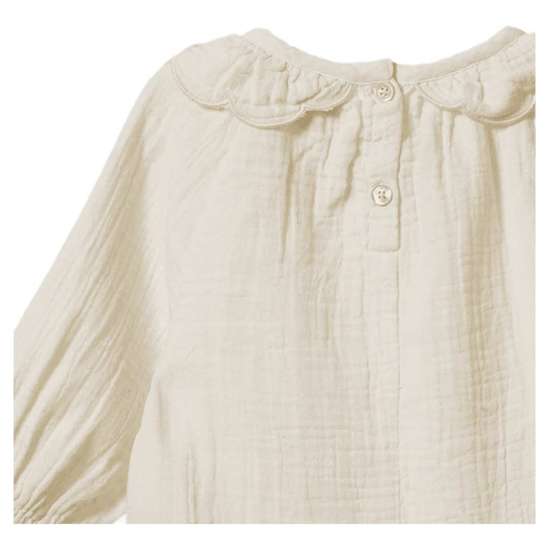 Nature Baby 3-6 Months to 5 Years Ruffle Cameron Blouse - Natural