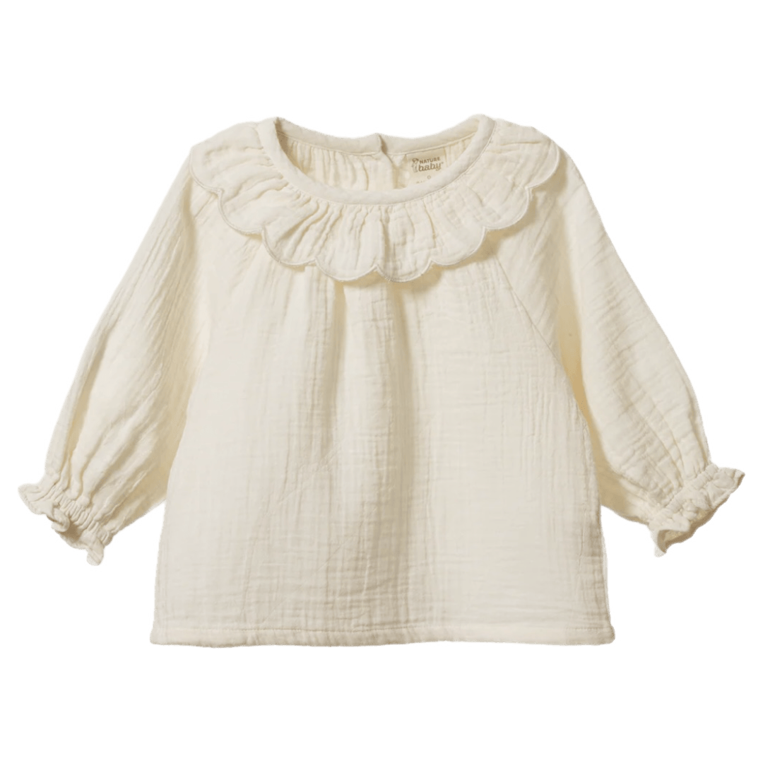 Nature Baby 3-6 Months to 5 Years Ruffle Cameron Blouse - Natural