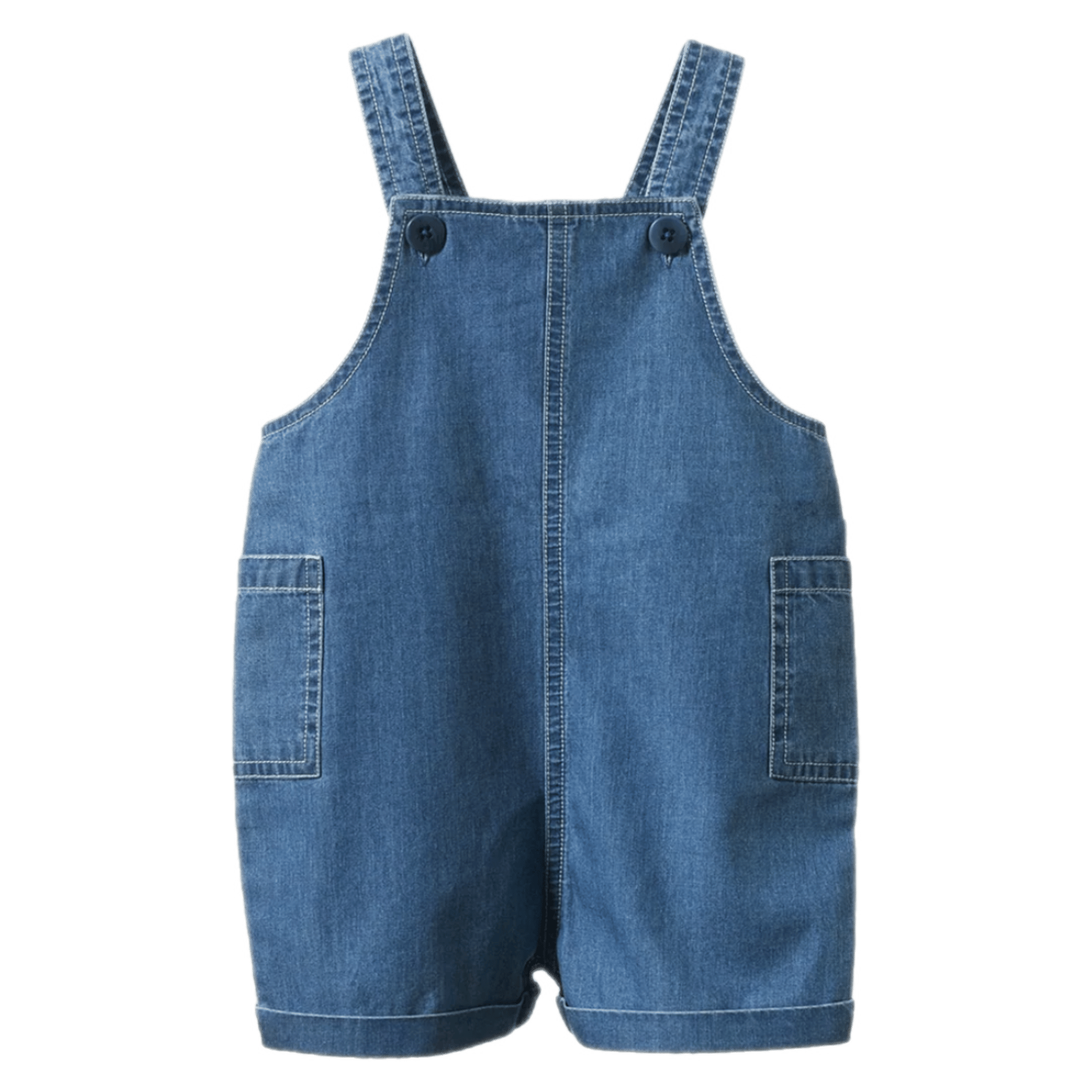 Nature Baby 6-12 Months to 2 Years 6-12M Tucker Shortie Overalls Chambray - Sky