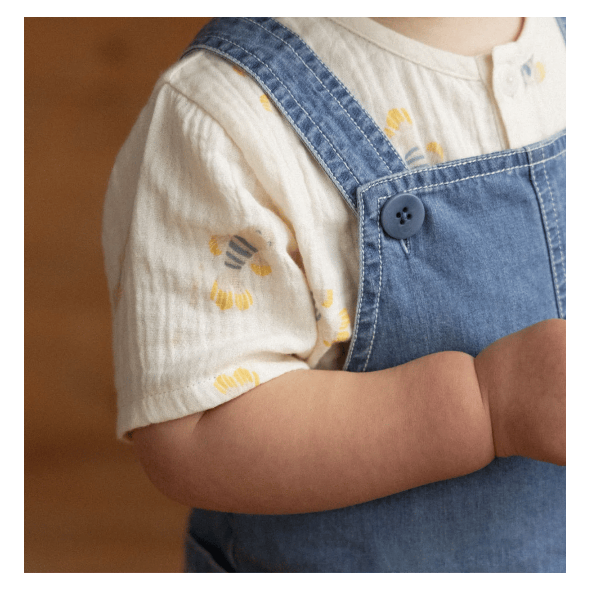Nature Baby 6-12 Months to 2 Years Tucker Shortie Overalls Chambray - Sky