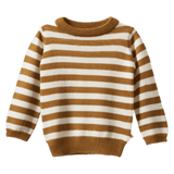 Nature Baby 6-12 Months to 4 Years 6-12M Merino Knit Pullover - Bold Toffee Stripe