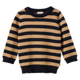 Nature Baby 6-12 Months to 4 Years 6-12M Merino Knit Pullover - Navy/Caramel Stripe