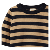 Nature Baby 6-12 Months to 4 Years Merino Knit Pullover - Navy/Caramel Stripe