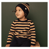 Nature Baby 6-12 Months to 4 Years Merino Knit Pullover - Navy/Caramel Stripe