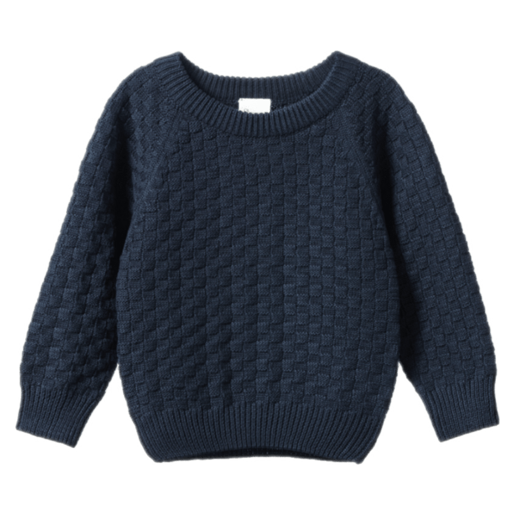 Nature Baby 6-12 Months to 5 Years 6-12M Billy Jumper - Navy Basket Knit