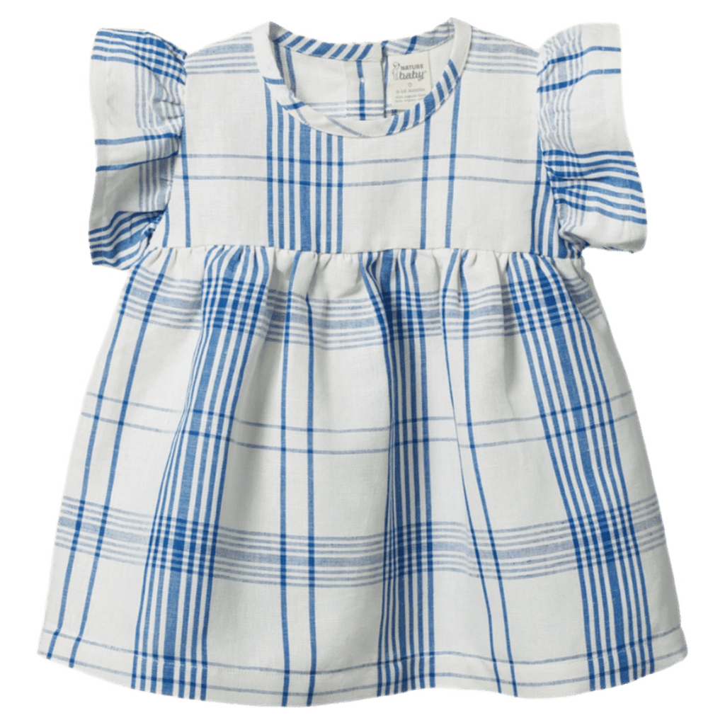 Nature Baby 6-12 Months to 5 Years 6-12M Bonnie Dress Linen - Clyde Check