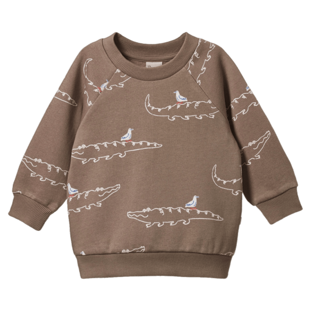 Nature Baby 6-12 Months to 5 Years 6-12M Emerson Sweater - Curious Crocodiles