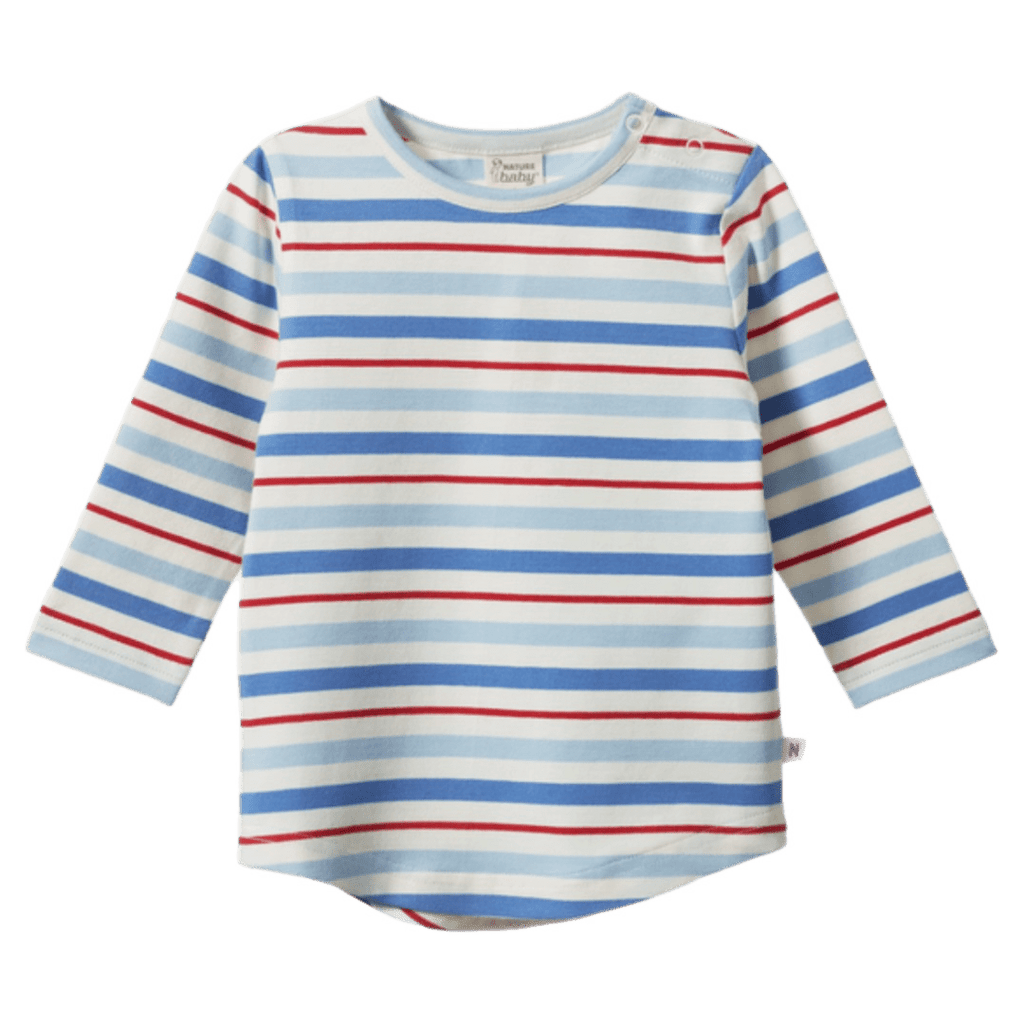 Nature Baby 6-12 Months to 5 Years 6-12M Everyday Tee - Surf Stripe