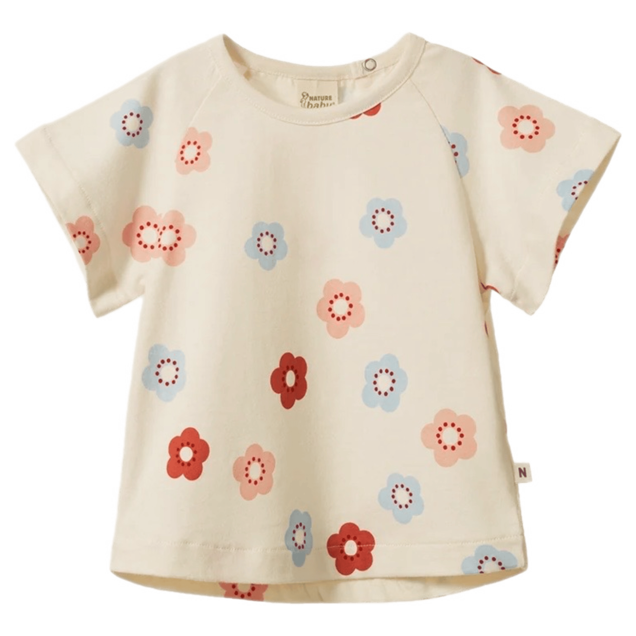 Nature Baby 6-12 Months to 5 Years 6-12M Juniper Tee - Flora Stamp