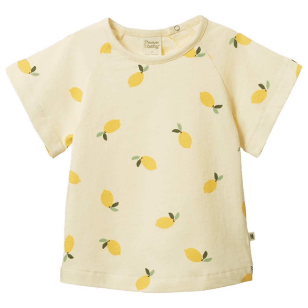 Nature Baby 6-12 Months to 5 Years 6-12M Juniper Tee - Lemon Cream