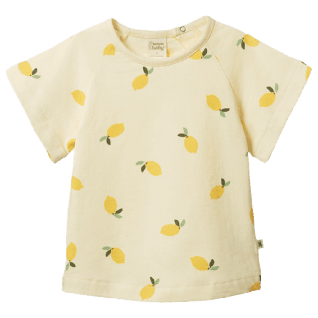 Nature Baby 6-12 Months to 5 Years 6-12M Juniper Tee - Lemon Cream