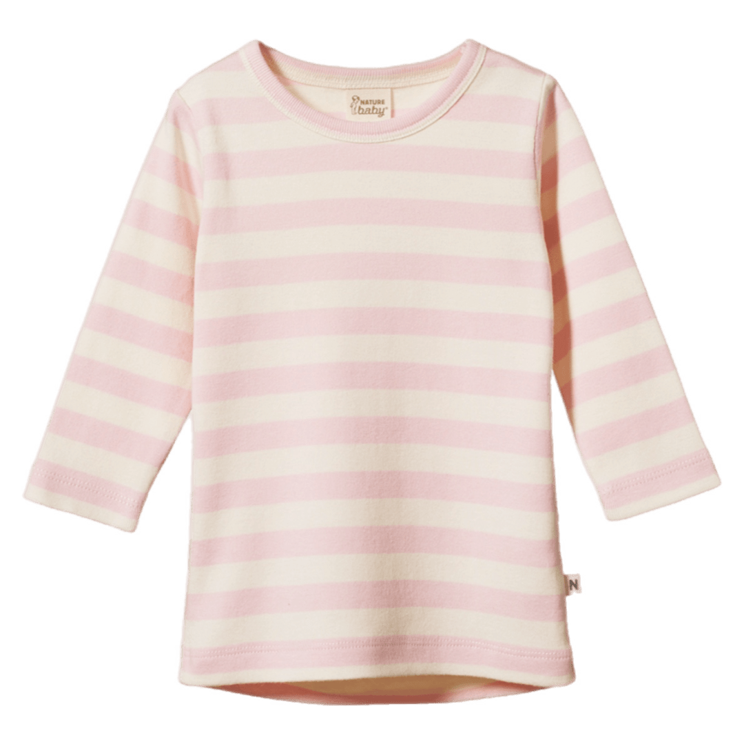 Nature Baby 6-12 Months to 5 Years 6-12M Long Sleeve Cloud Tee - Candy Stripe