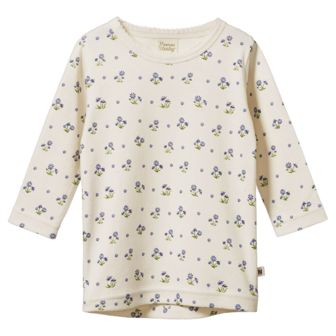 Nature Baby 6-12 Months to 5 Years 6-12M Long Sleeve Cloud Tee - Daisy Daze