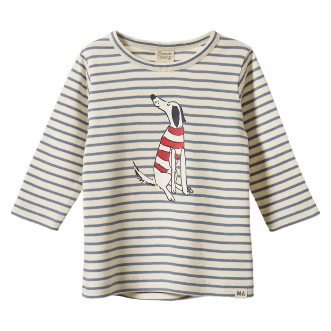Nature Baby 6-12 Months to 5 Years 6-12M Long Sleeve River Tee - Best Friend Stripe