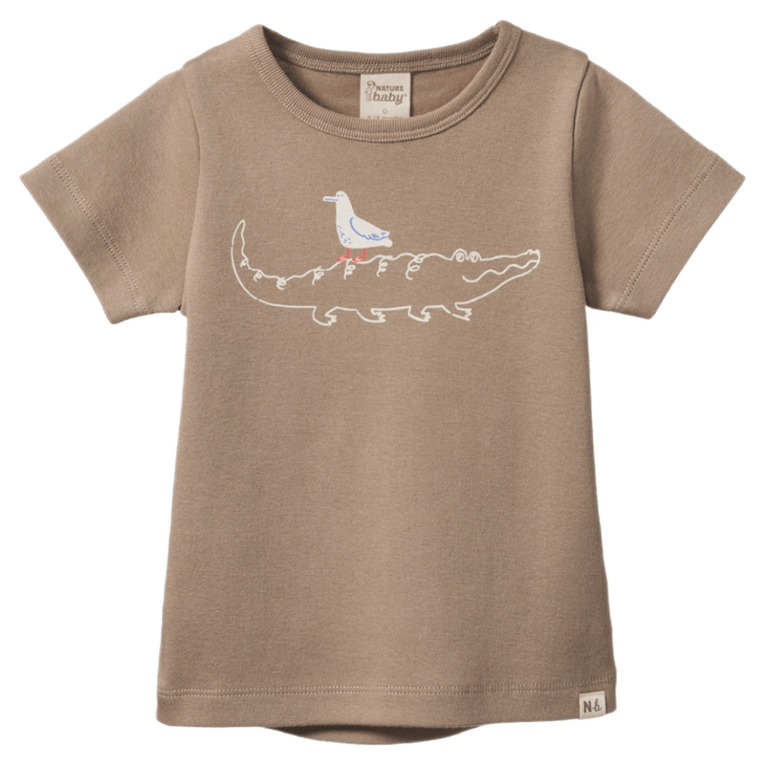 Nature Baby 6-12 Months to 5 Years 6-12M River Tee - Curious Crocodile