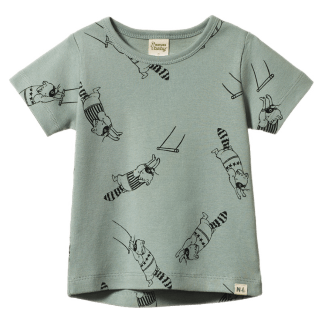 Nature Baby 6-12 Months to 5 Years 6-12M River Tee - Raccoon Rhapsody