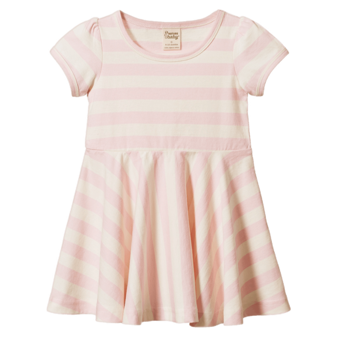 Nature Baby 6-12 Months to 5 Years 6-12M Seaside Dress - Cotton Candy Stripe