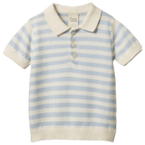 Nature Baby 6-12 Months to 5 Years 6-12M Stevie Polo - Celestial Blue Sea Stripe