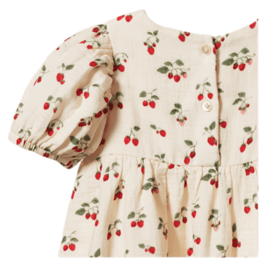 Nature Baby 6-12 Months to 5 Years Albertine Dress Muslin - Strawberry Blush