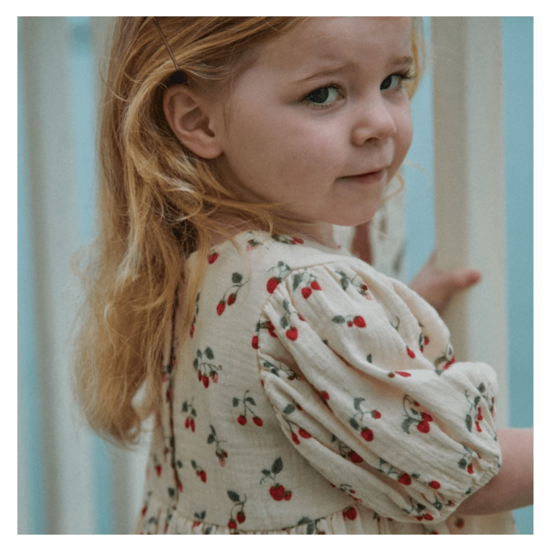 Nature Baby 6-12 Months to 5 Years Albertine Dress Muslin - Strawberry Blush