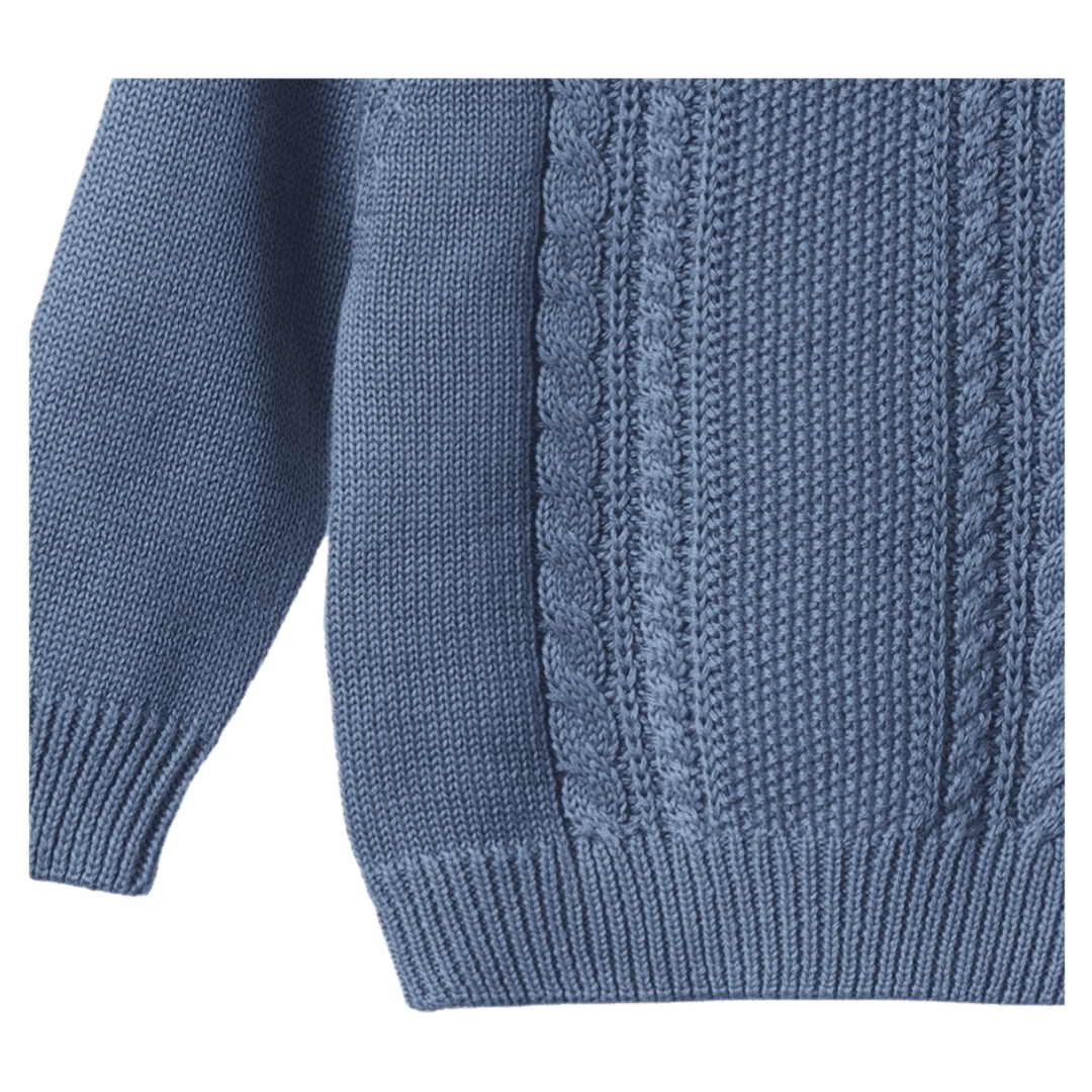 Nature Baby 6-12 Months to 5 Years Billy Jumper - Dusky Blue Cable